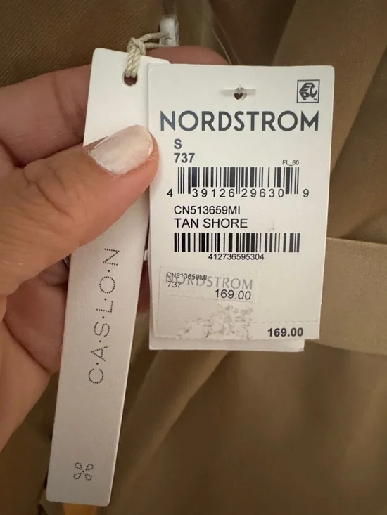 Caslon Cotton Classic Beige Trench Coat with Removable Belt - Picture 13 of 17